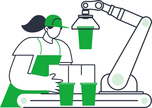Picture this: in the heart of a bustling e-commerce hub, a dedicated team member sporting a crisp green apron and cap stands attentively by a meticulously organized conveyor belt. Its like watching an artisan at work—only this artist is part of an extraordinary modern symphony that marries human diligence with cutting-edge technology. This isnt just any ordinary setting; its the epitome of efficiency. The scene hums with productivity as boxes are handled with precision, while a robotic arm gently places vibrant green cups onto the belt. This seamless operation is coordinated by top-notch Third Party Logistics, ensuring that every element glides along in perfect harmony. Now, imagine this magic happening all thanks to ShipMonk.com. Their commitment to innovative solutions makes it possible for businesses to scale effortlessly and craft customer experiences that are nothing short of extraordinary. It’s e-commerce excellence at its finest—or as I like to call it, pure enchantment brought to life!. via ShipMonk.com