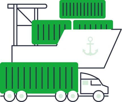Ahoy there, friends! Picture this: a grand illustration that blends both sophistication and charm, just like your favorite home-cooked meal or a heartwarming story. Before you is a magnificent cargo ship, its deck neatly stacked with vibrant green containers—a testament to efficient fulfillment at its finest. Can you see it? Right on the side of the ship gleams an anchor symbol, subtly whispering tales of voyages across vast oceans. And there’s more to this maritime marvel! Look closely—down below at the dock—a crisp white truck waits patiently as a sleek green container is lowered onto it. This is third-party logistics in action; its as seamless and effortless as any perfect blend in life should be. This splendid scene reminds me so much of ShipMonk.com—where logistics meet innovation, bringing efficiency right to your doorstep. Here’s to shipping smartly and making every journey count!. via ShipMonk.com