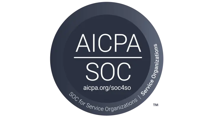 A round badge—AICPA SOC bold, aicpa.org/soc4so beneath, ringed with SOC for Service Organizations—shows ShipMonk’s trust. via ShipMonk.com